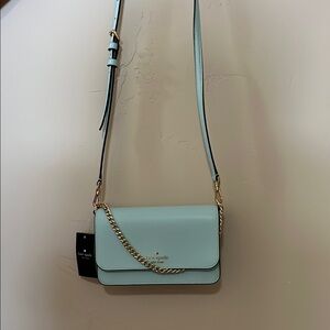 Kate Spade Blue Crossbody Bag with Gold Hardware